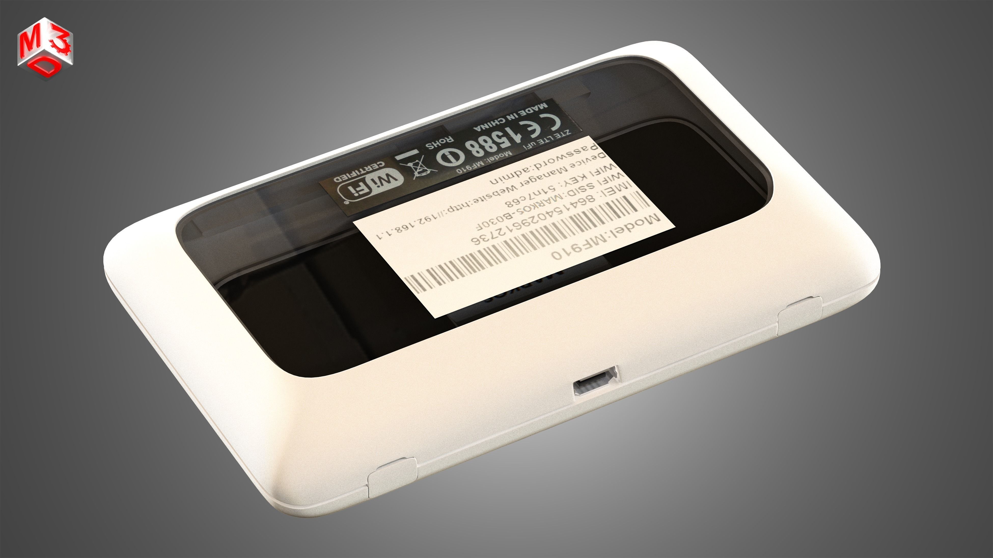 ZTE MF910 LTE MOBILE WIFI - Internet Device Free 3D model_8