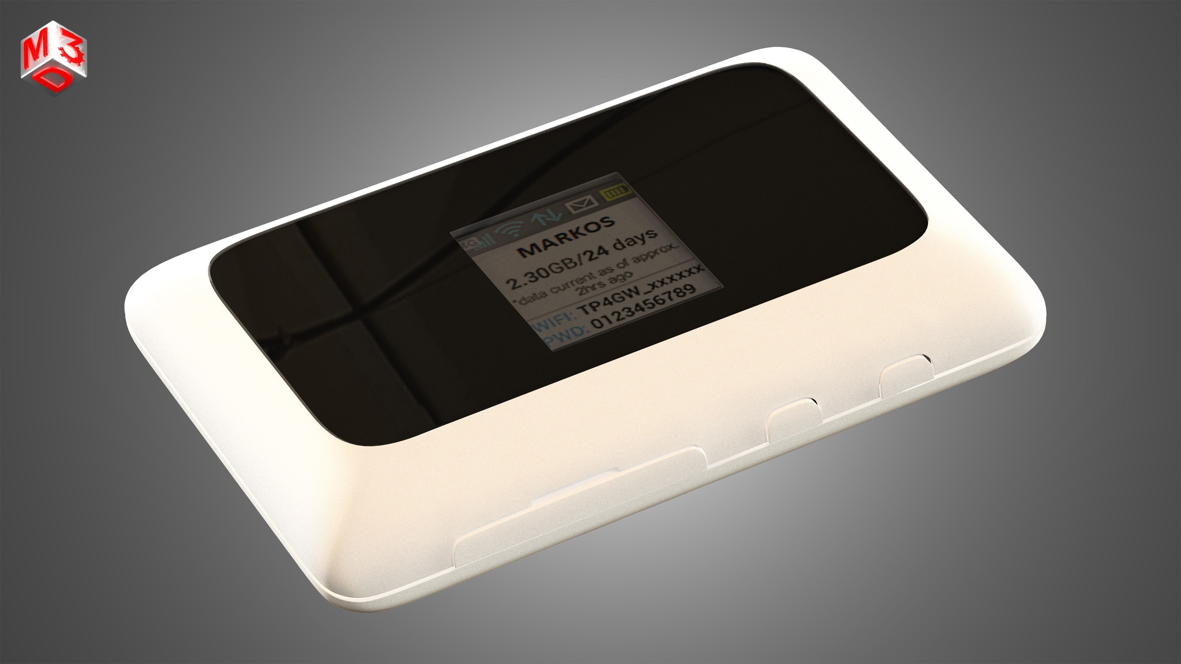 ZTE MF910 LTE MOBILE WIFI - Internet Device Free 3D model_7
