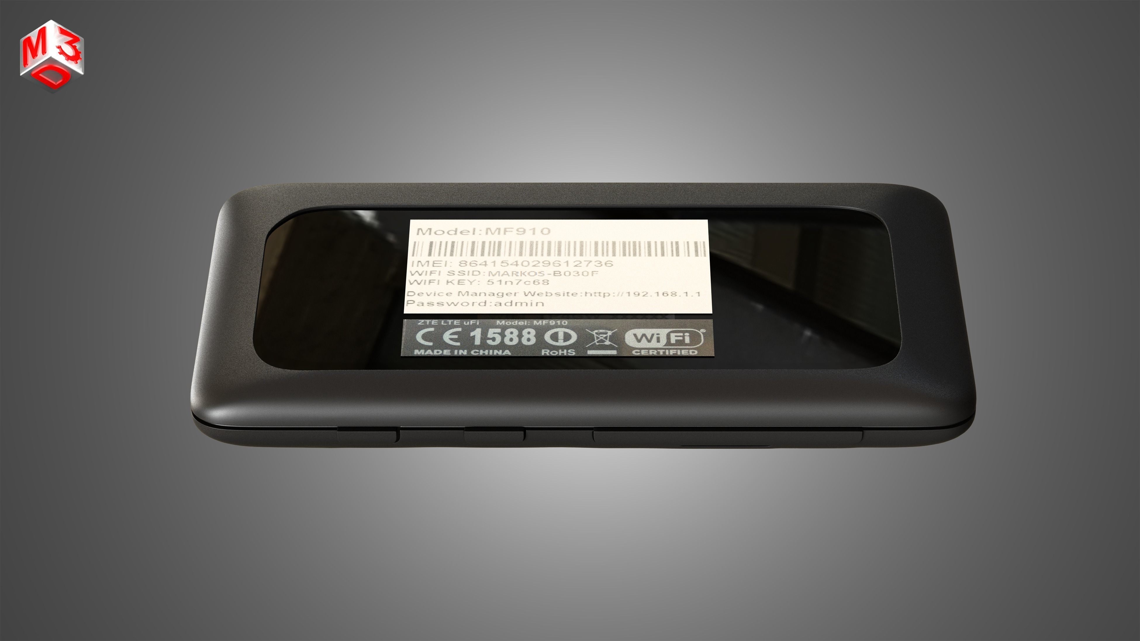 ZTE MF910 LTE MOBILE WIFI - Internet Device Free 3D model_3