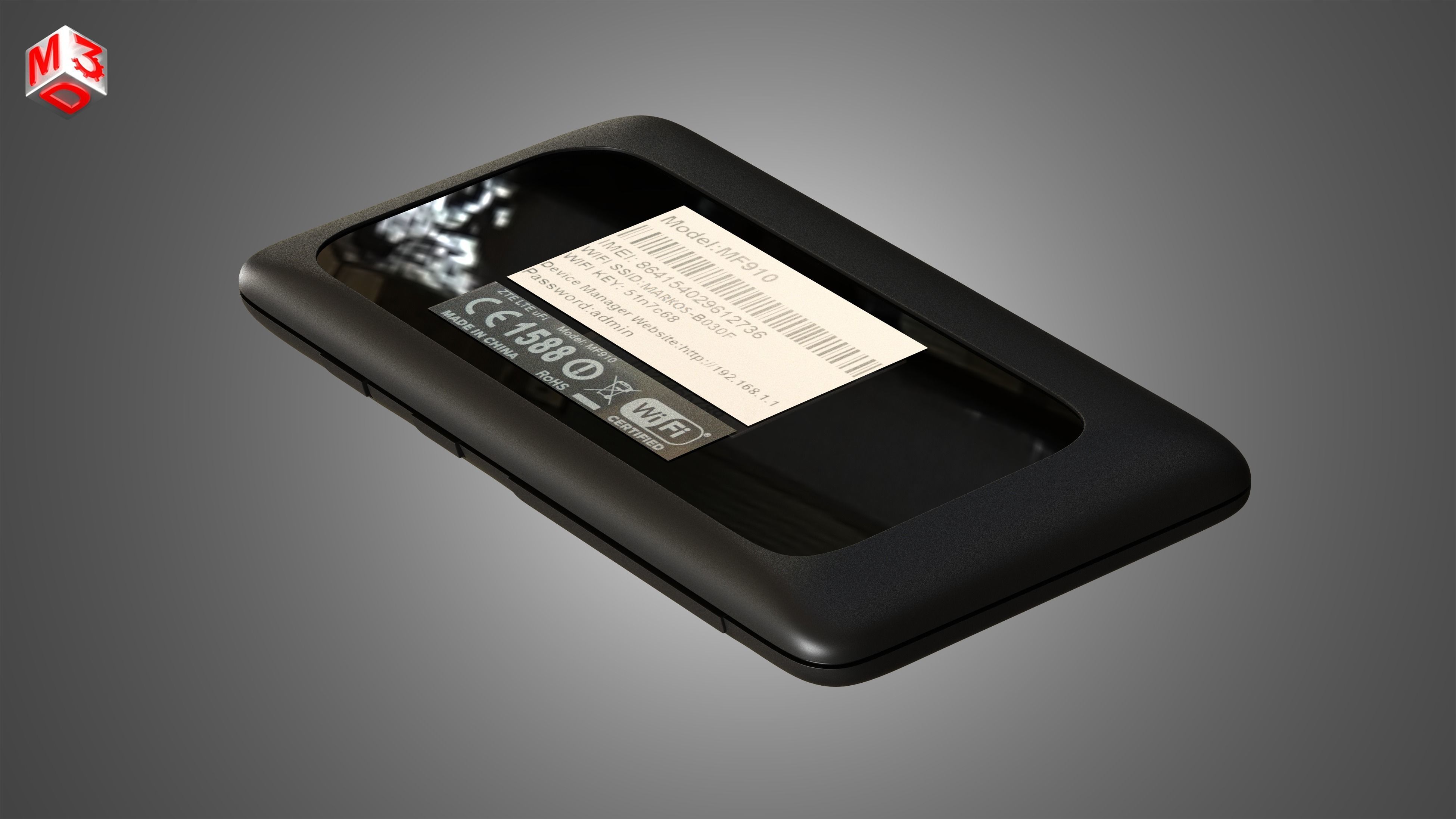 ZTE MF910 LTE MOBILE WIFI - Internet Device Free 3D model_1