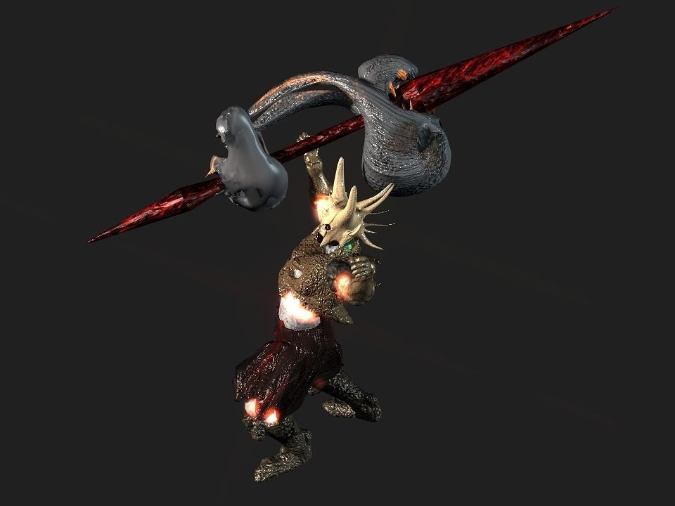 Terror berserk rider   Low-poly 3D model_24