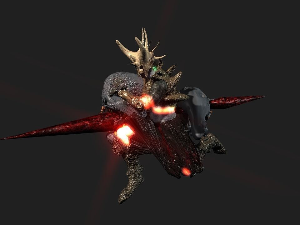 Terror berserk rider   Low-poly 3D model_7