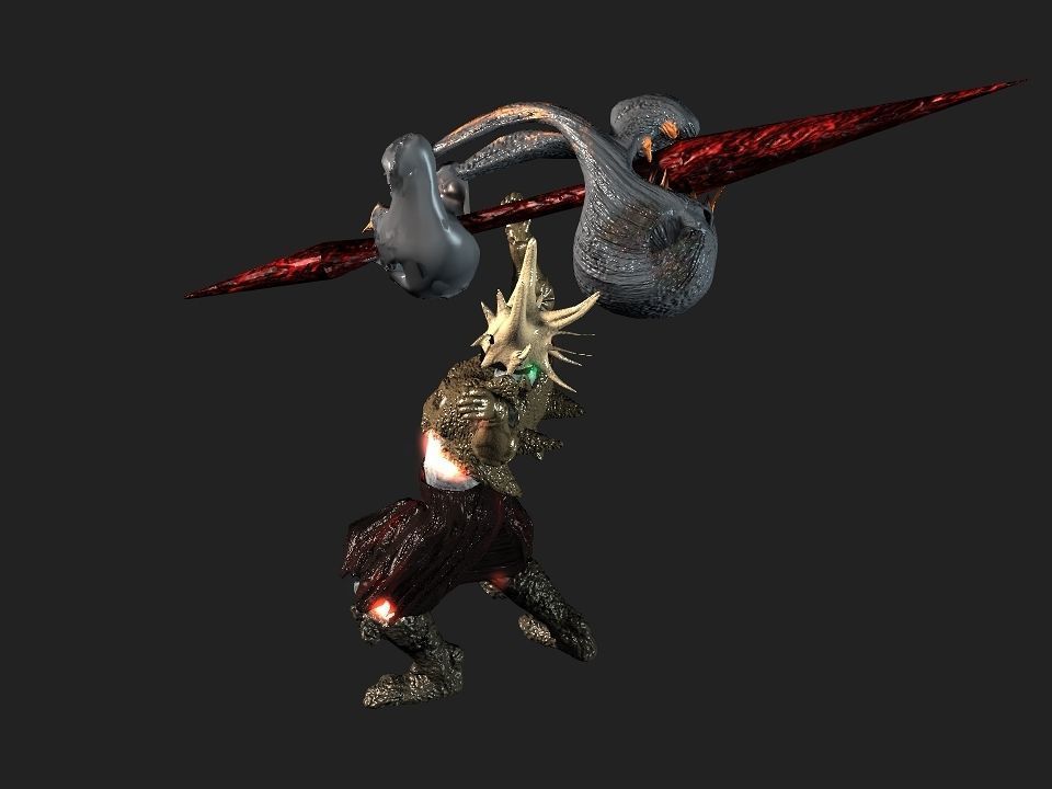 Terror berserk rider   Low-poly 3D model_35