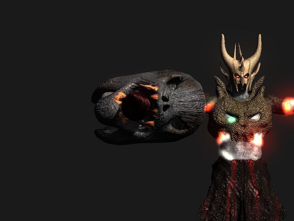 Terror berserk rider   Low-poly 3D model_29