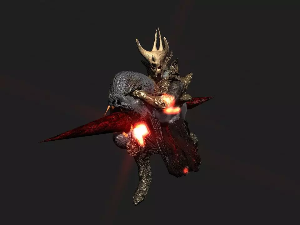 Terror berserk rider   Low-poly 3D model_0