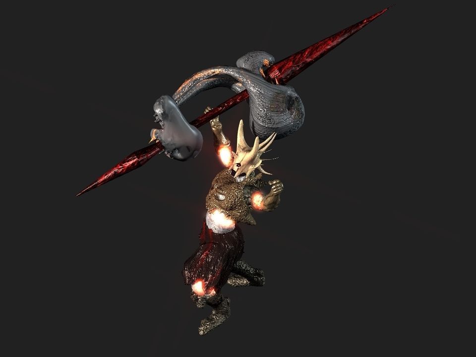 Terror berserk rider   Low-poly 3D model_13