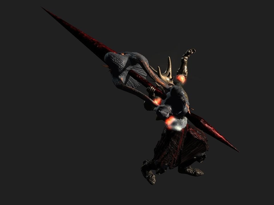 Terror berserk rider   Low-poly 3D model_6