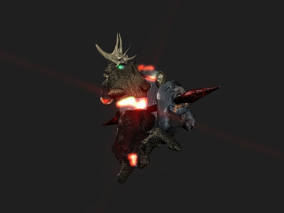 Terror berserk rider   Low-poly 3D model_12