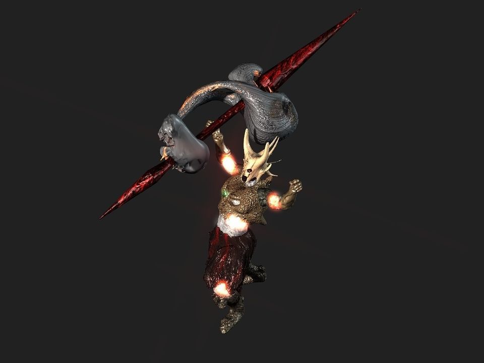 Terror berserk rider   Low-poly 3D model_2