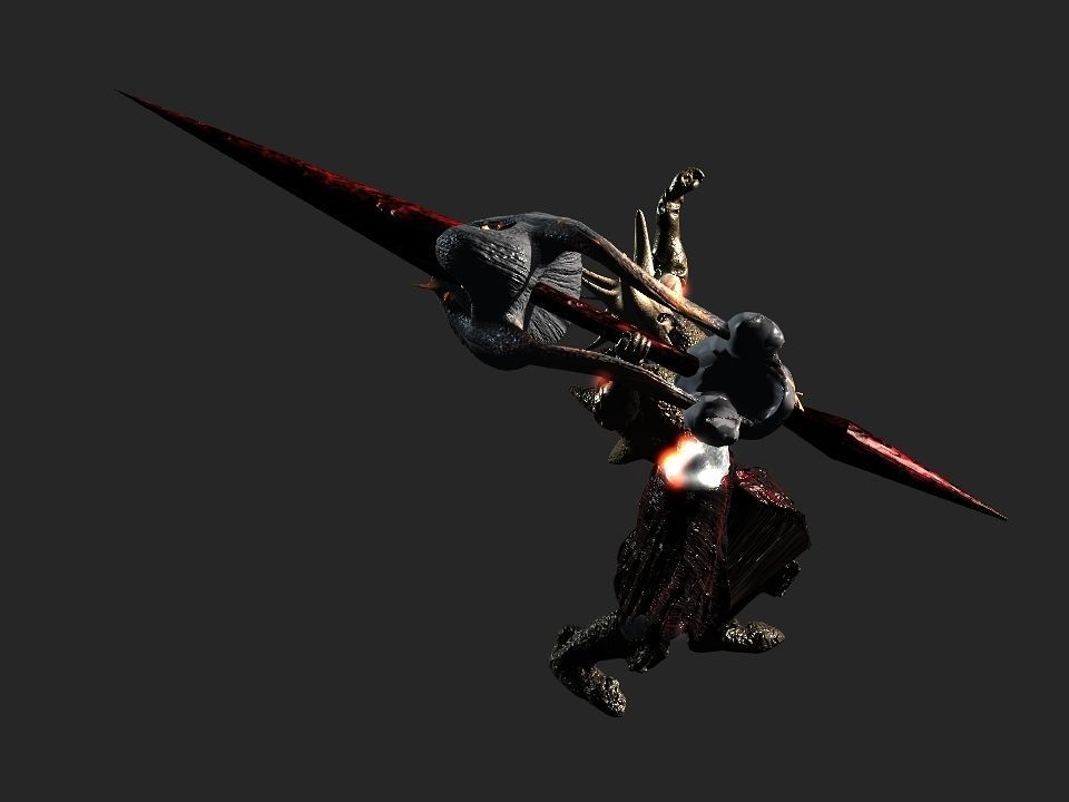 Terror berserk rider   Low-poly 3D model_5