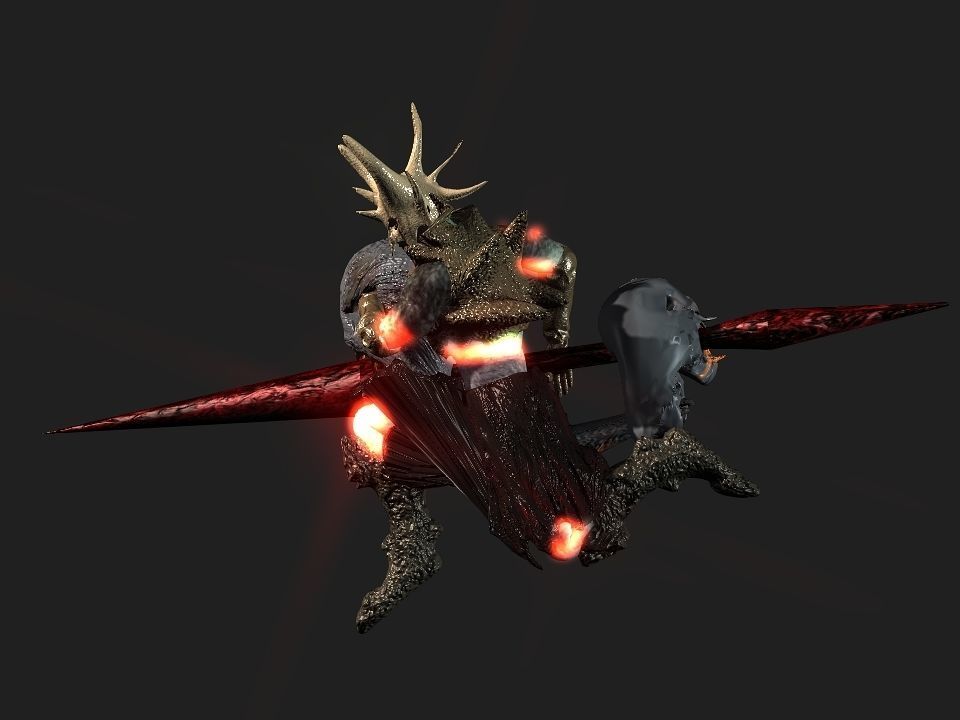 Terror berserk rider   Low-poly 3D model_9