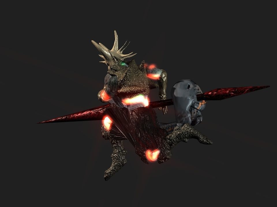 Terror berserk rider   Low-poly 3D model_10