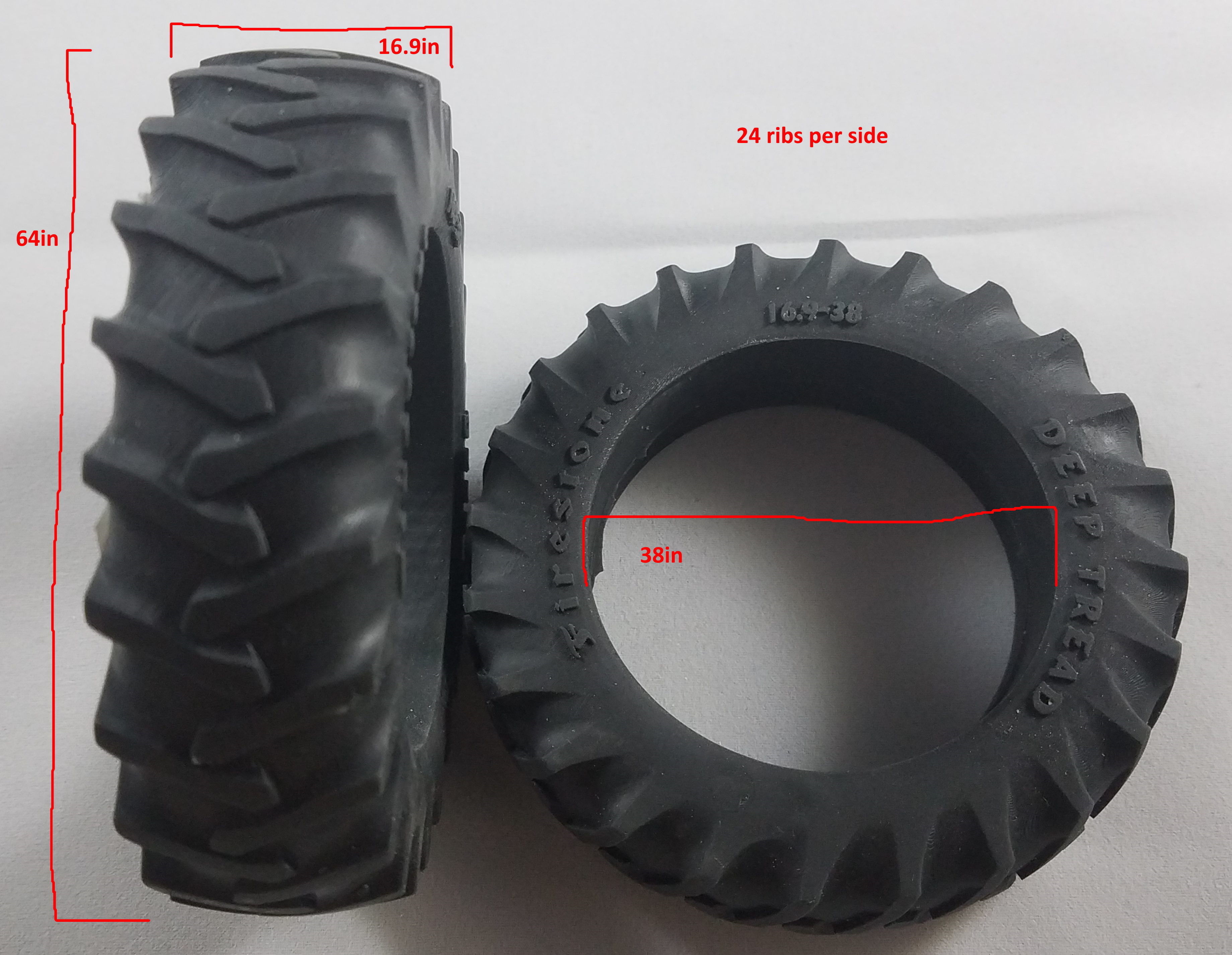 Tractor Tire - Tire 4 Low-poly 3D model_9