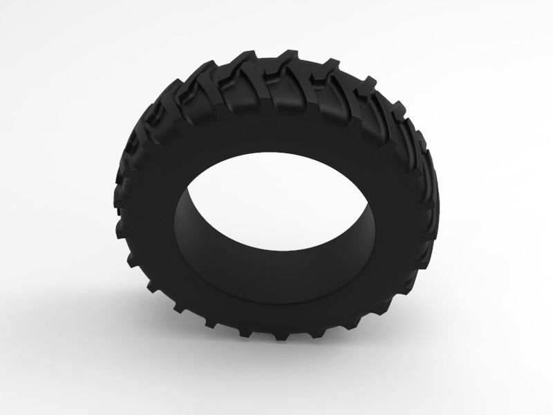 Tractor Tire - Tire 4 Low-poly 3D model_5
