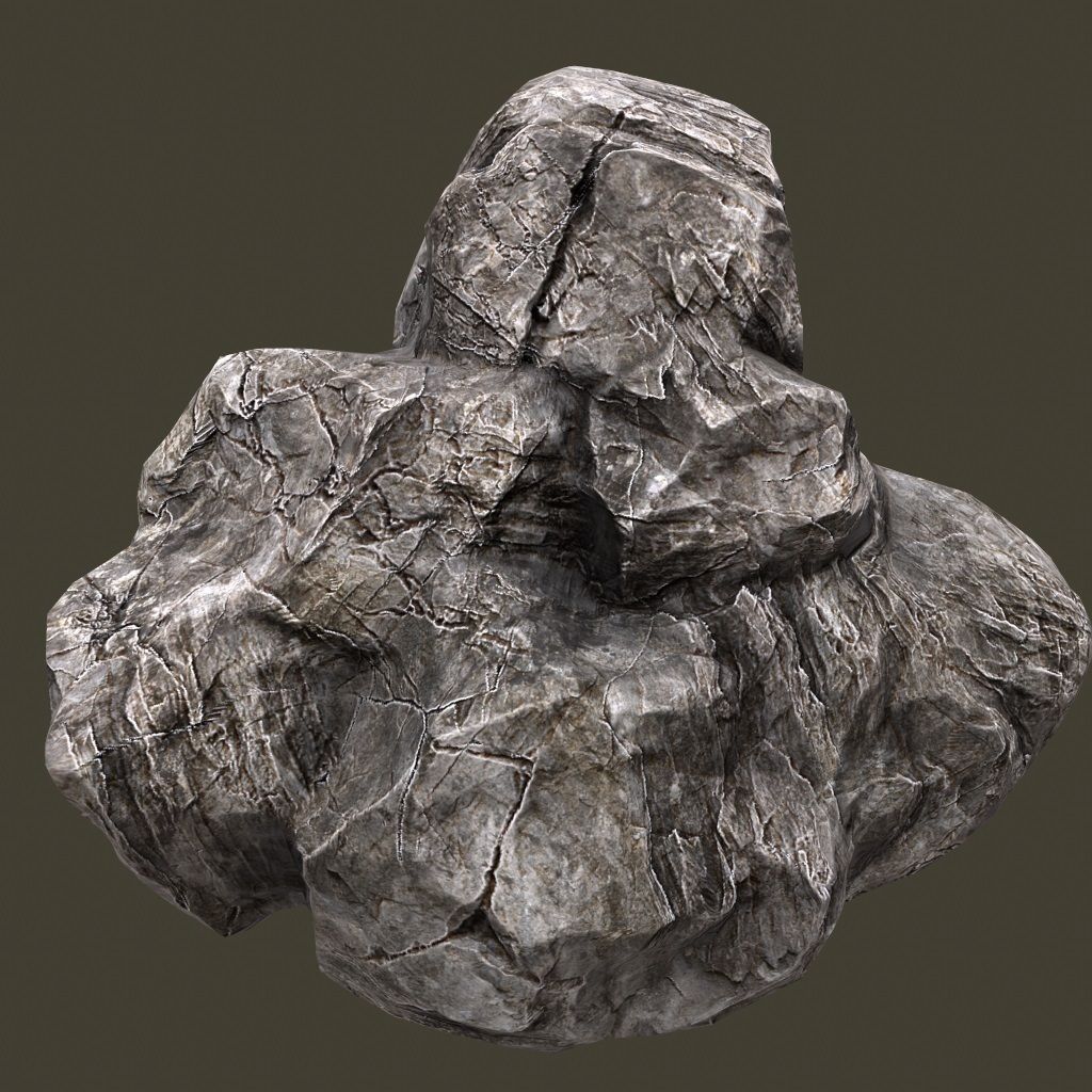 Rock Low-poly 3D model_4