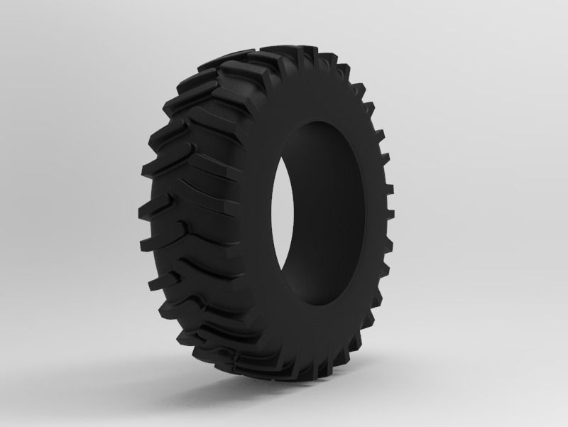 Tractor Tire - Tire 3 Low-poly 3D model_1