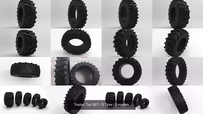 Tractor Tire SET - 5 Tires