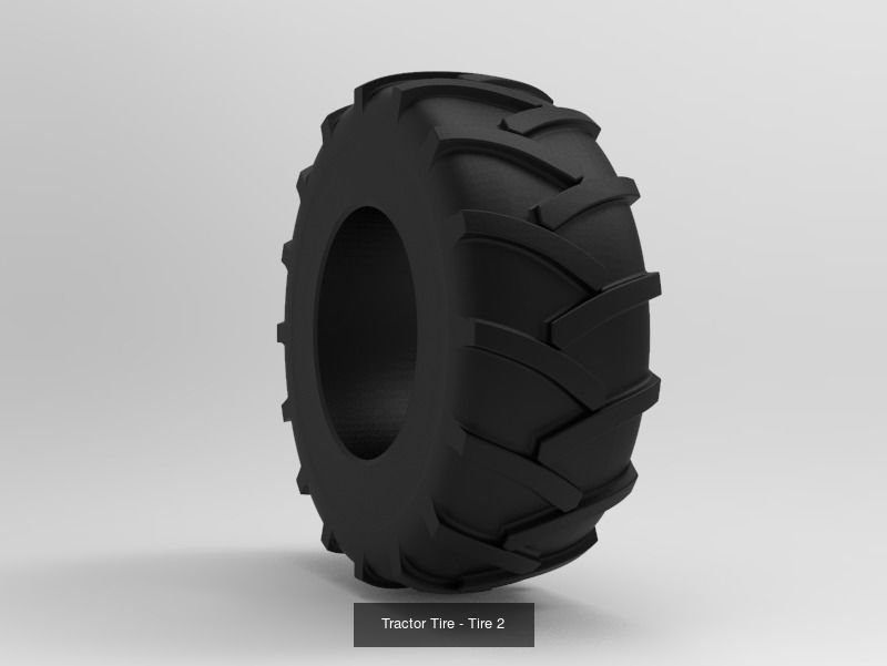 Tractor Tire SET - 5 Tires 3D Model Collection_4