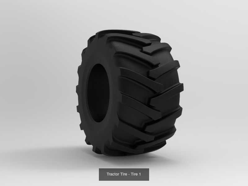 Tractor Tire SET - 5 Tires 3D Model Collection_2