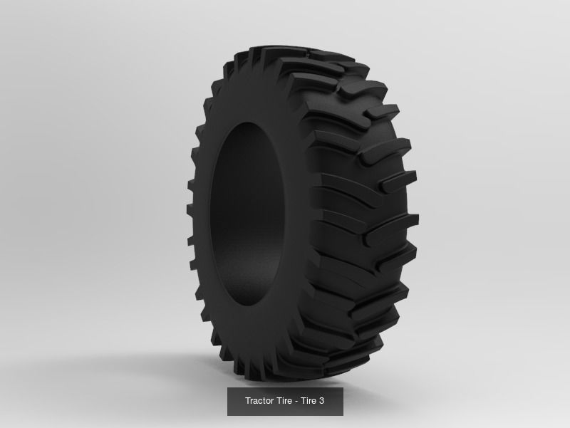 Tractor Tire SET - 5 Tires 3D Model Collection_5