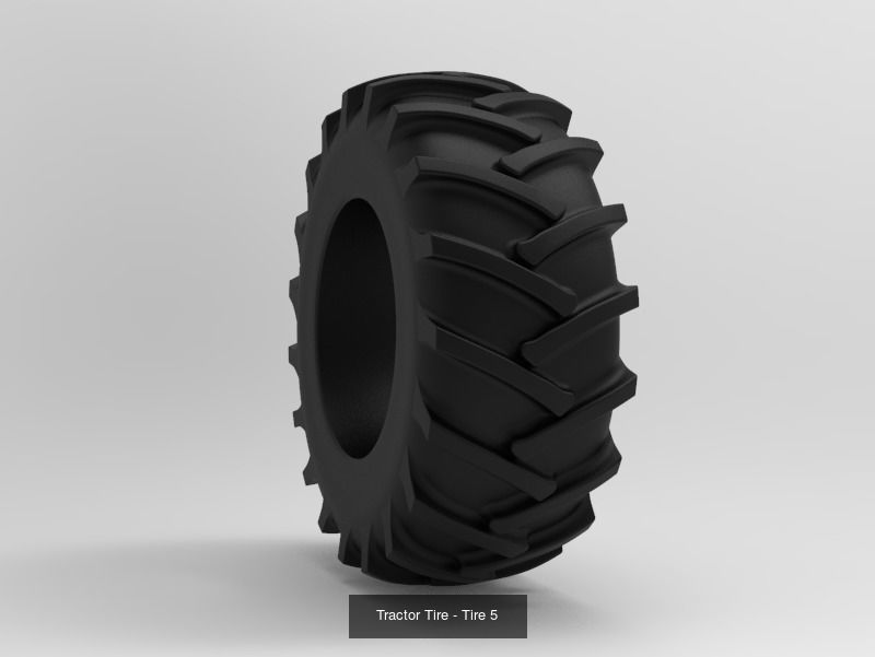 Tractor Tire SET - 5 Tires 3D Model Collection_3