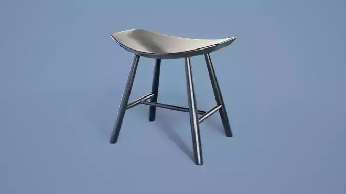 Minimalist Stool 002 - Black Wood