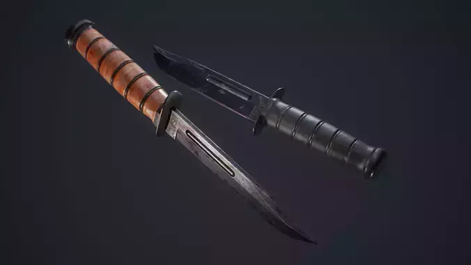 KaBar USMC and 1211 Low-poly 3D model