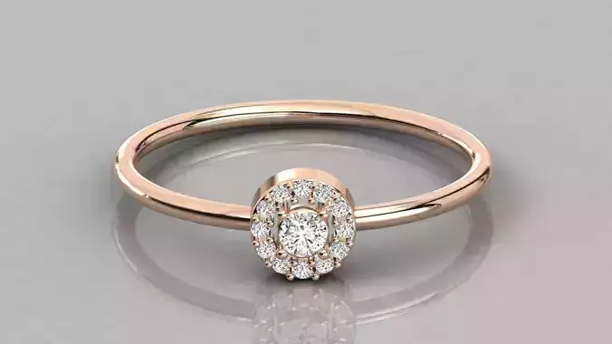 Women solitaire ring 3dm stl render detail 