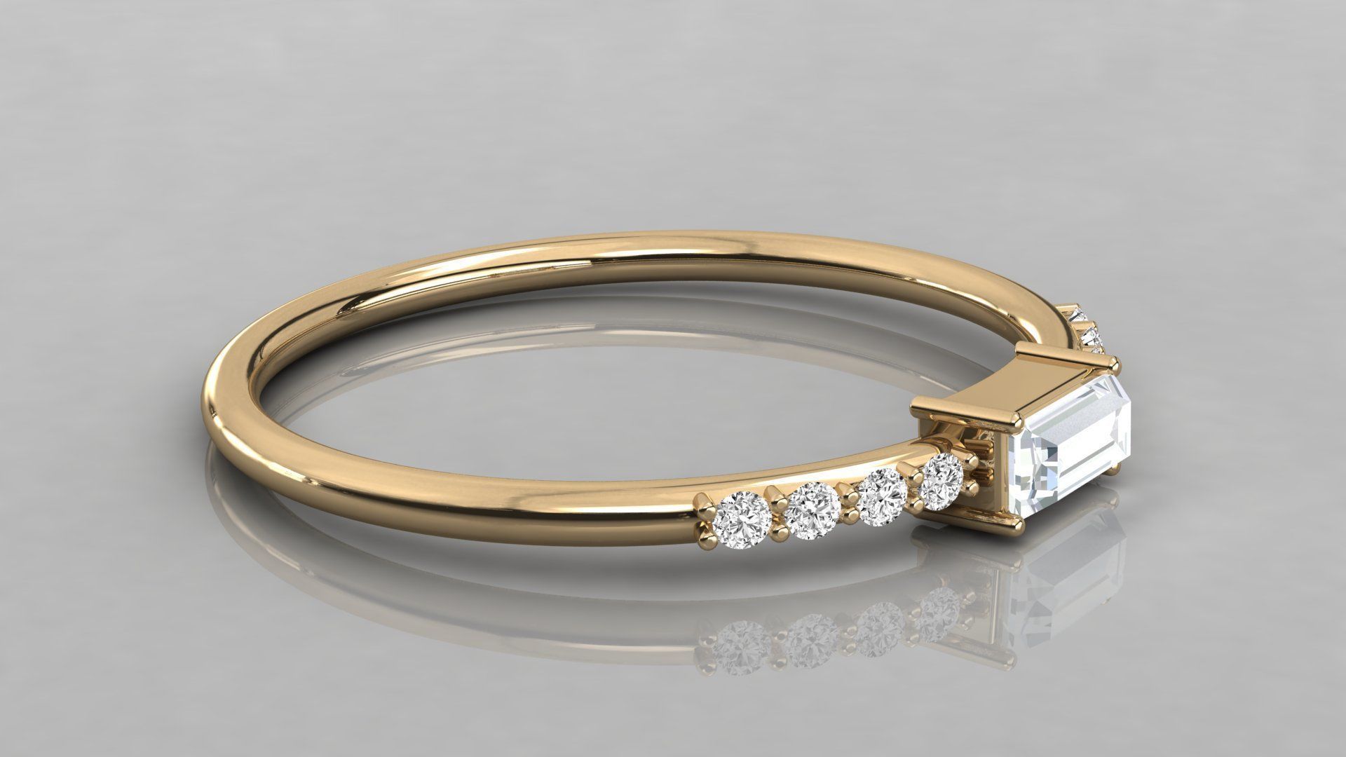 Women solitaire ring 3dm render detail  3D print model_5