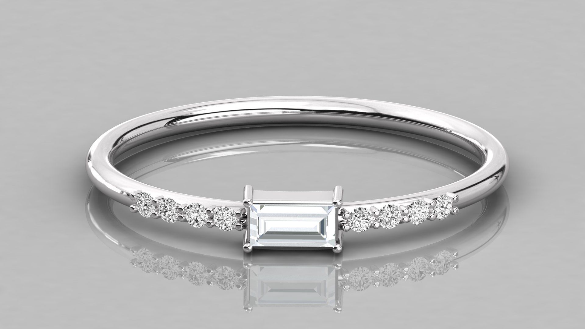 Women solitaire ring 3dm render detail  3D print model_7