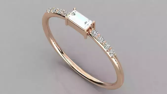 Women solitaire ring 3dm render detail 