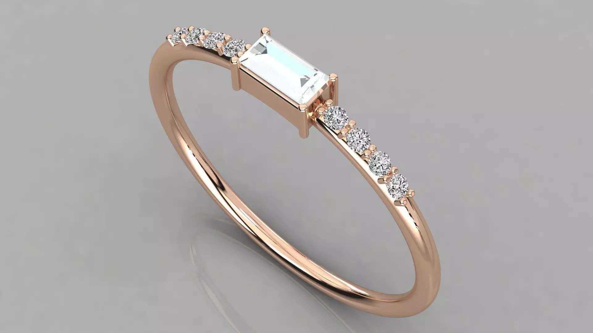 Women solitaire ring 3dm render detail  3D print model_0
