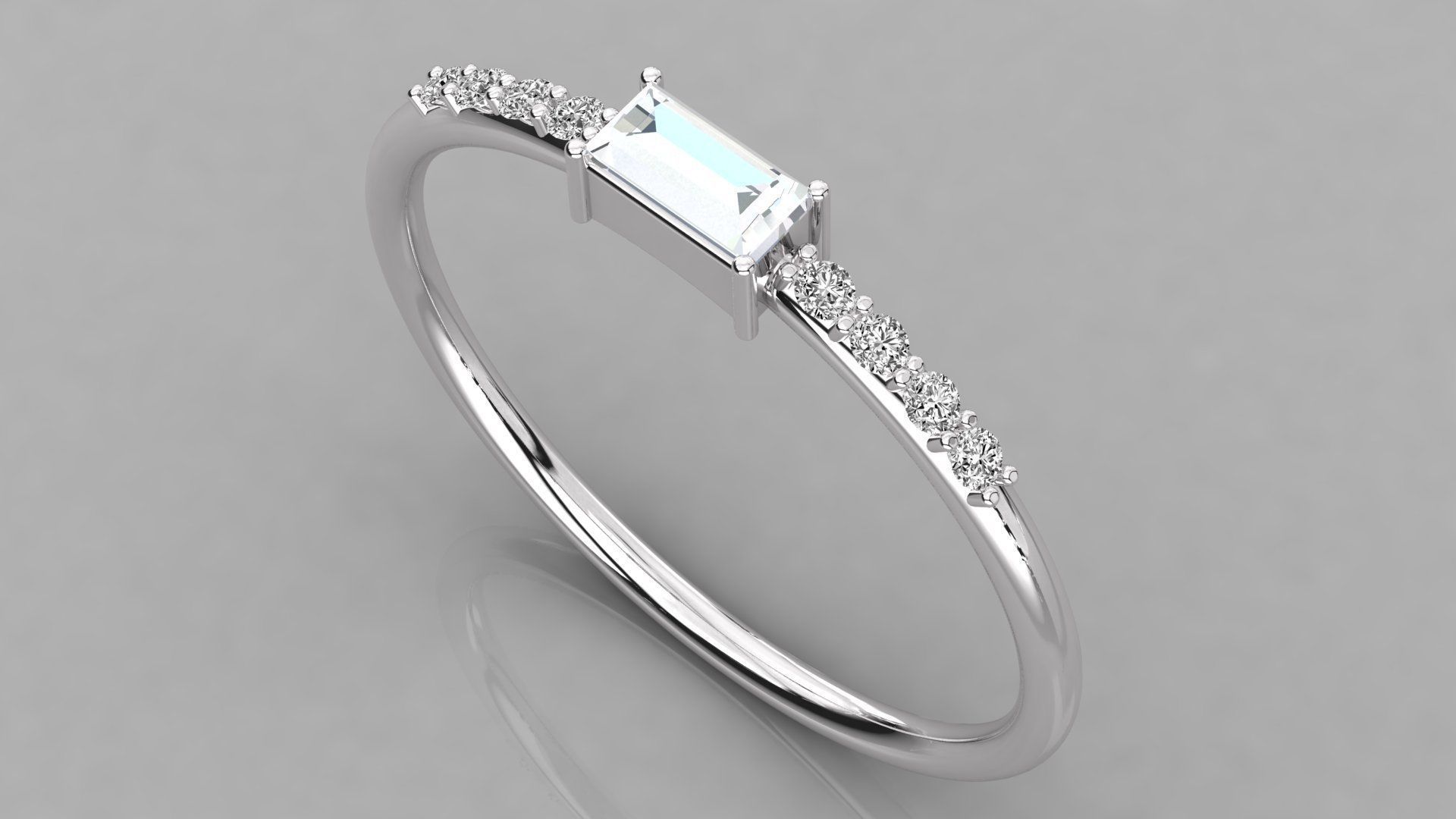 Women solitaire ring 3dm render detail  3D print model_1