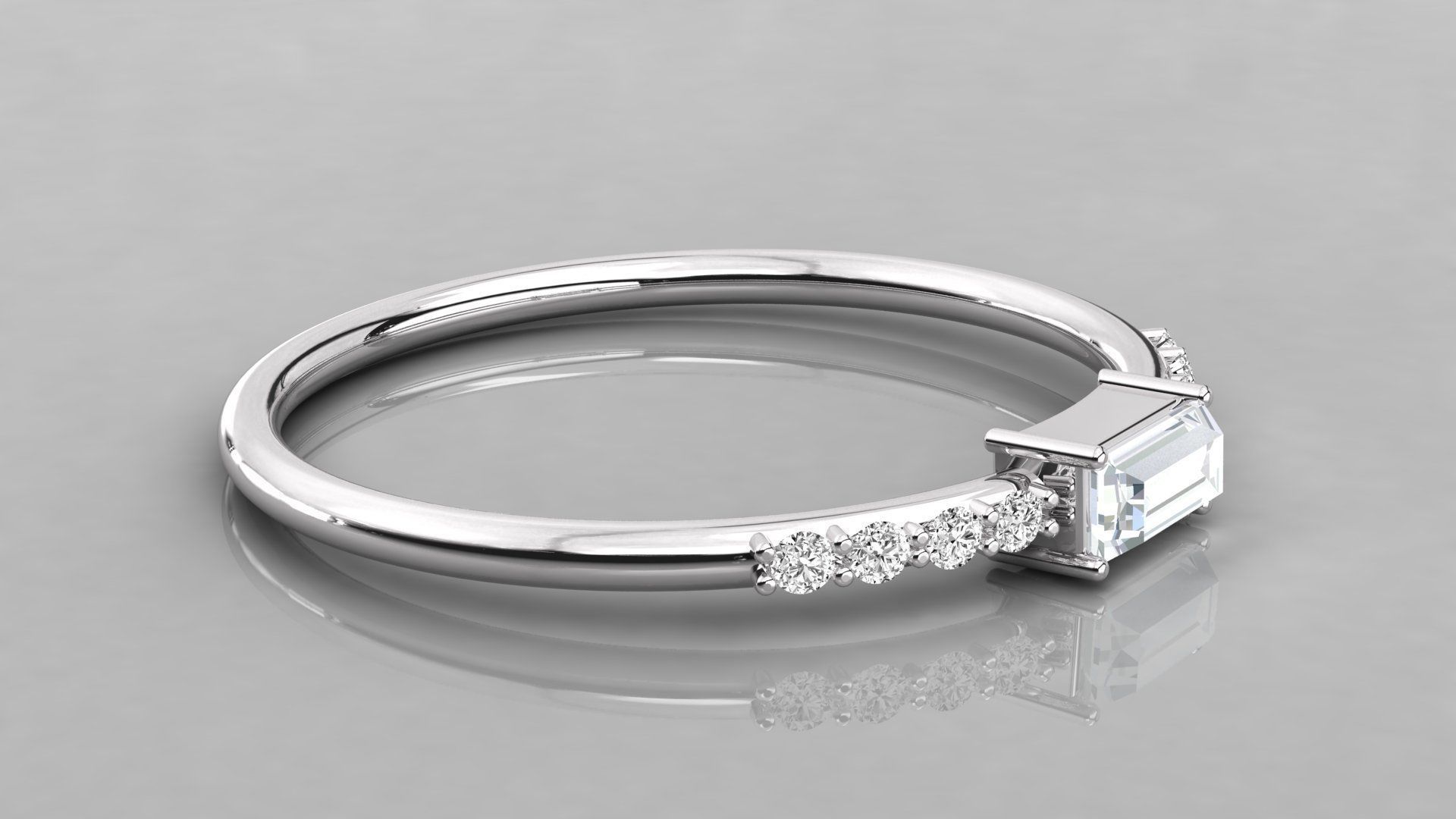 Women solitaire ring 3dm render detail  3D print model_4