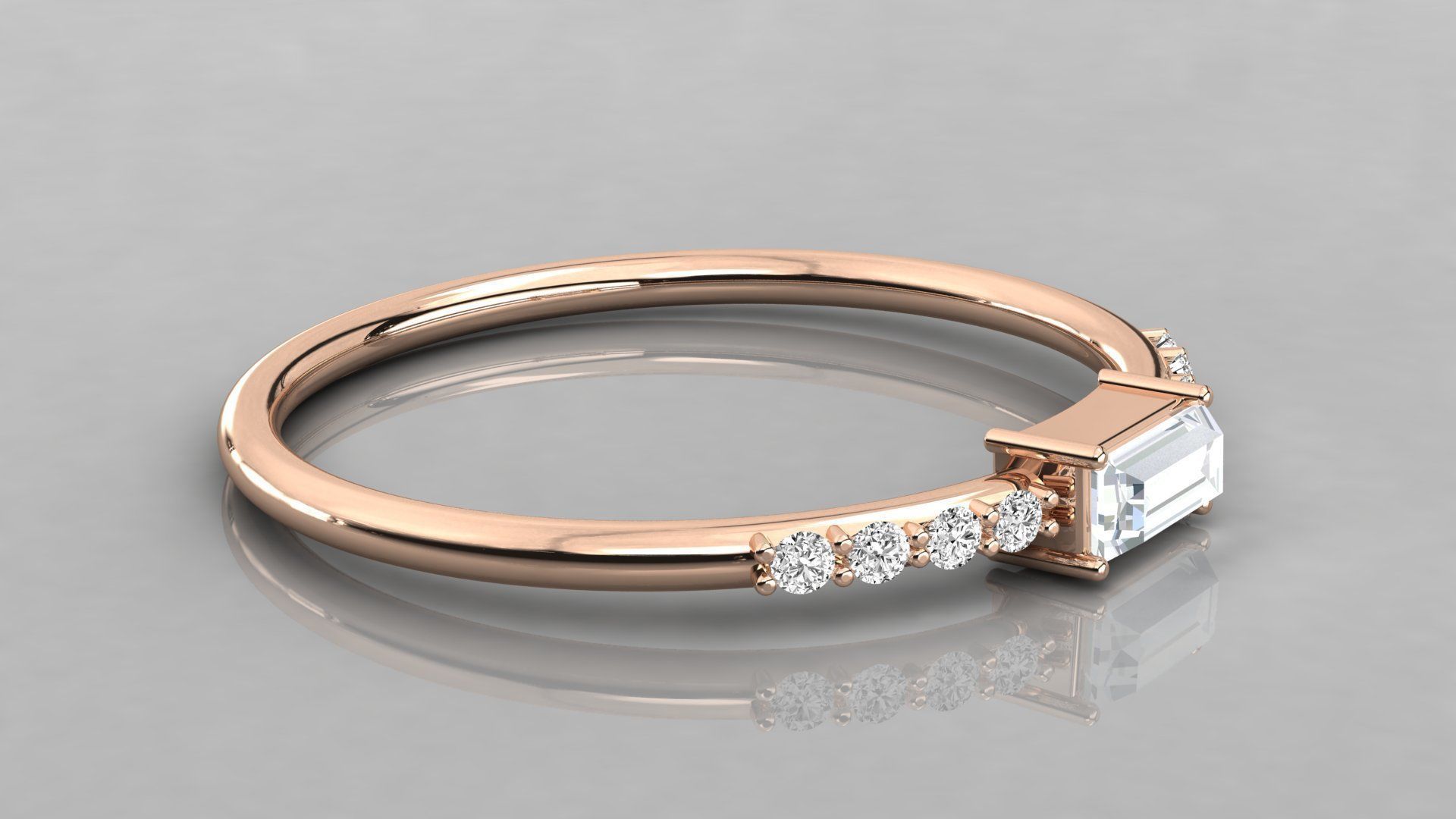 Women solitaire ring 3dm render detail  3D print model_3