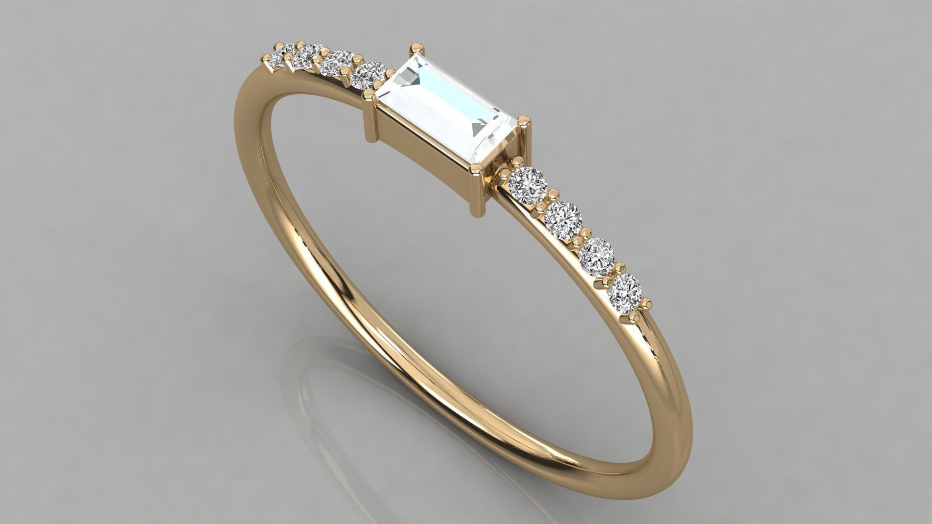 Women solitaire ring 3dm render detail  3D print model_2