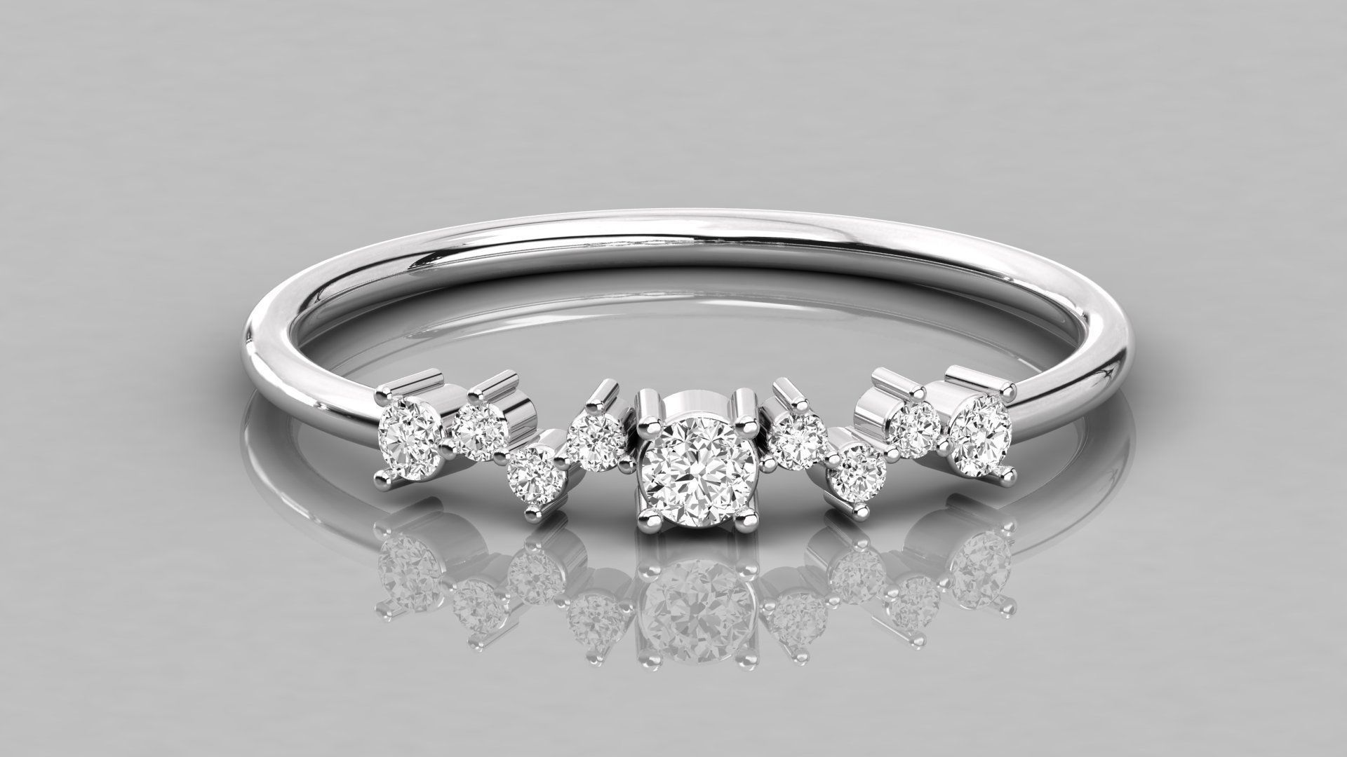 Women solitaire ring 3dm stl render detail 3D print model_7