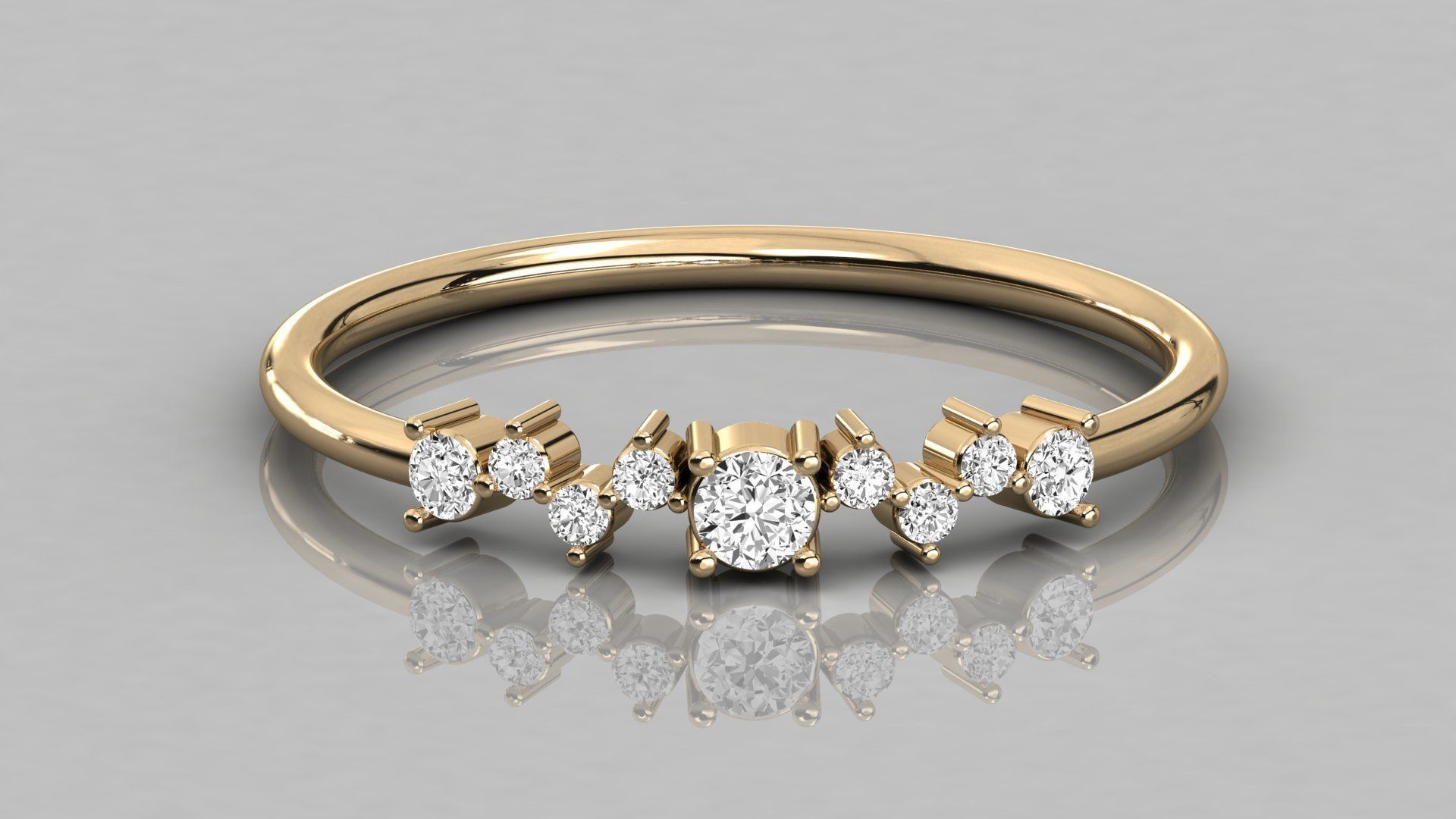 Women solitaire ring 3dm stl render detail 3D print model_8