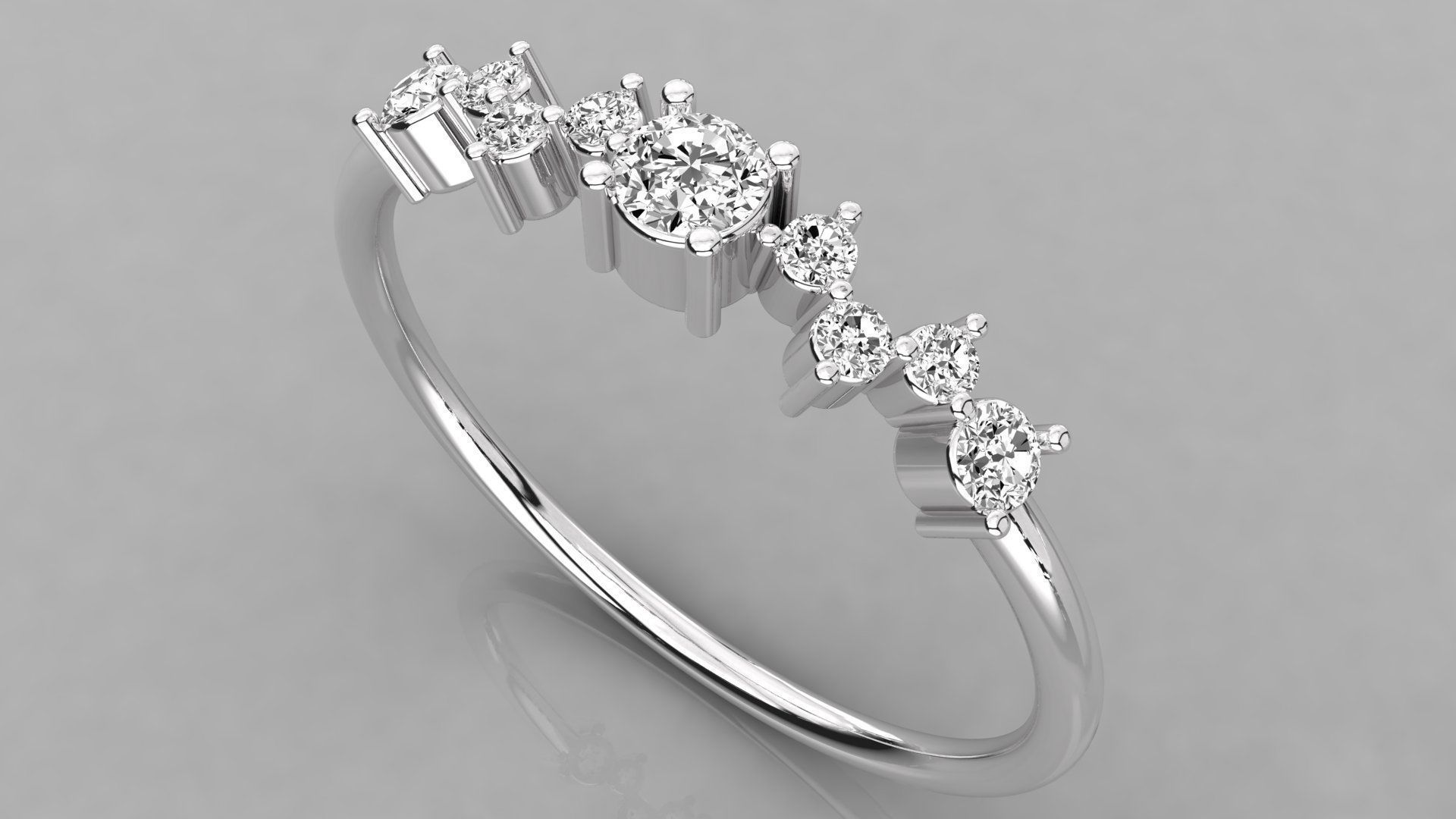 Women solitaire ring 3dm stl render detail 3D print model_2
