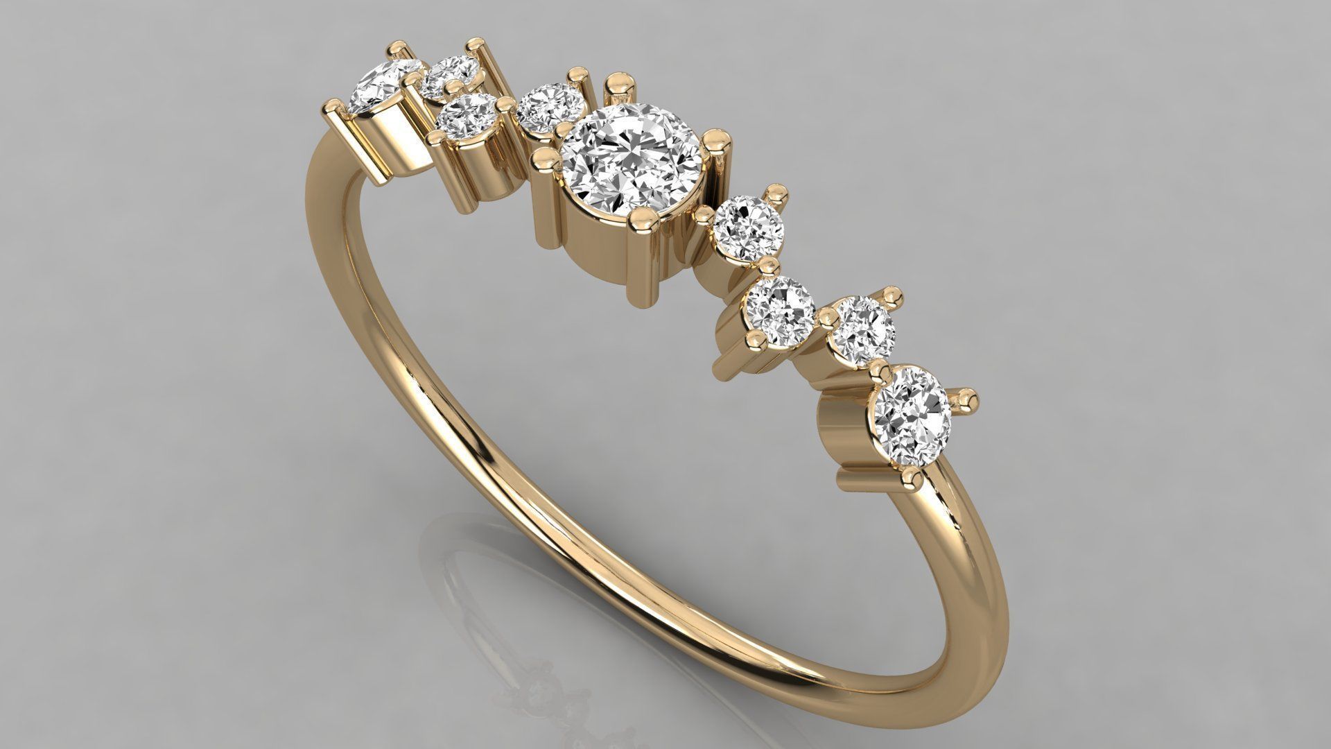 Women solitaire ring 3dm stl render detail 3D print model_3