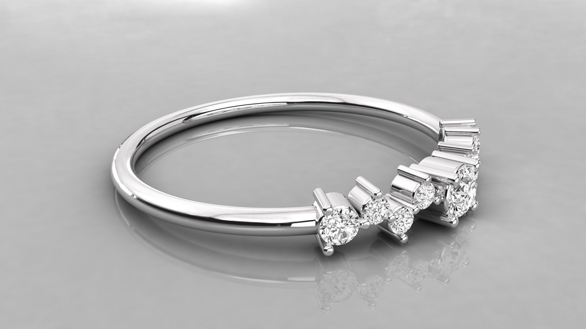 Women solitaire ring 3dm stl render detail 3D print model_5