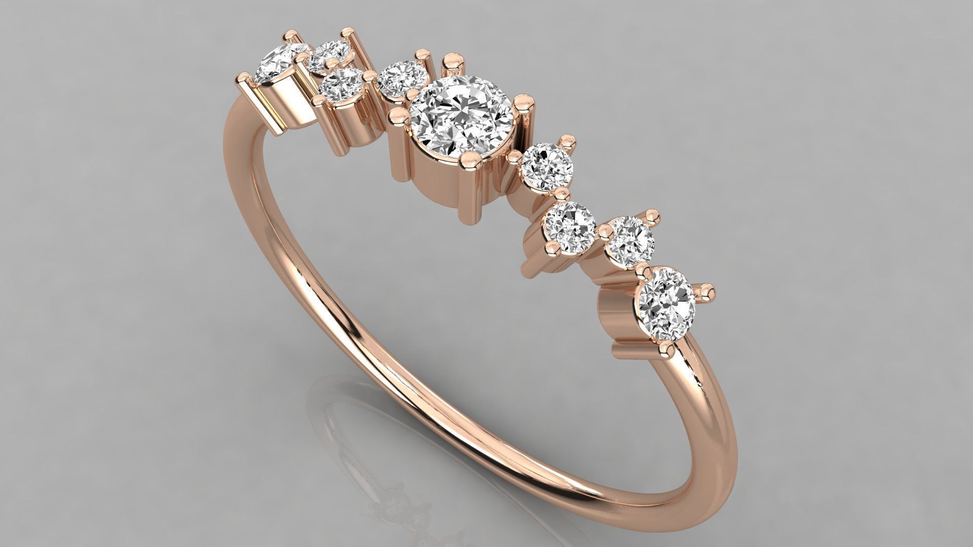 Women solitaire ring 3dm stl render detail 3D print model_1