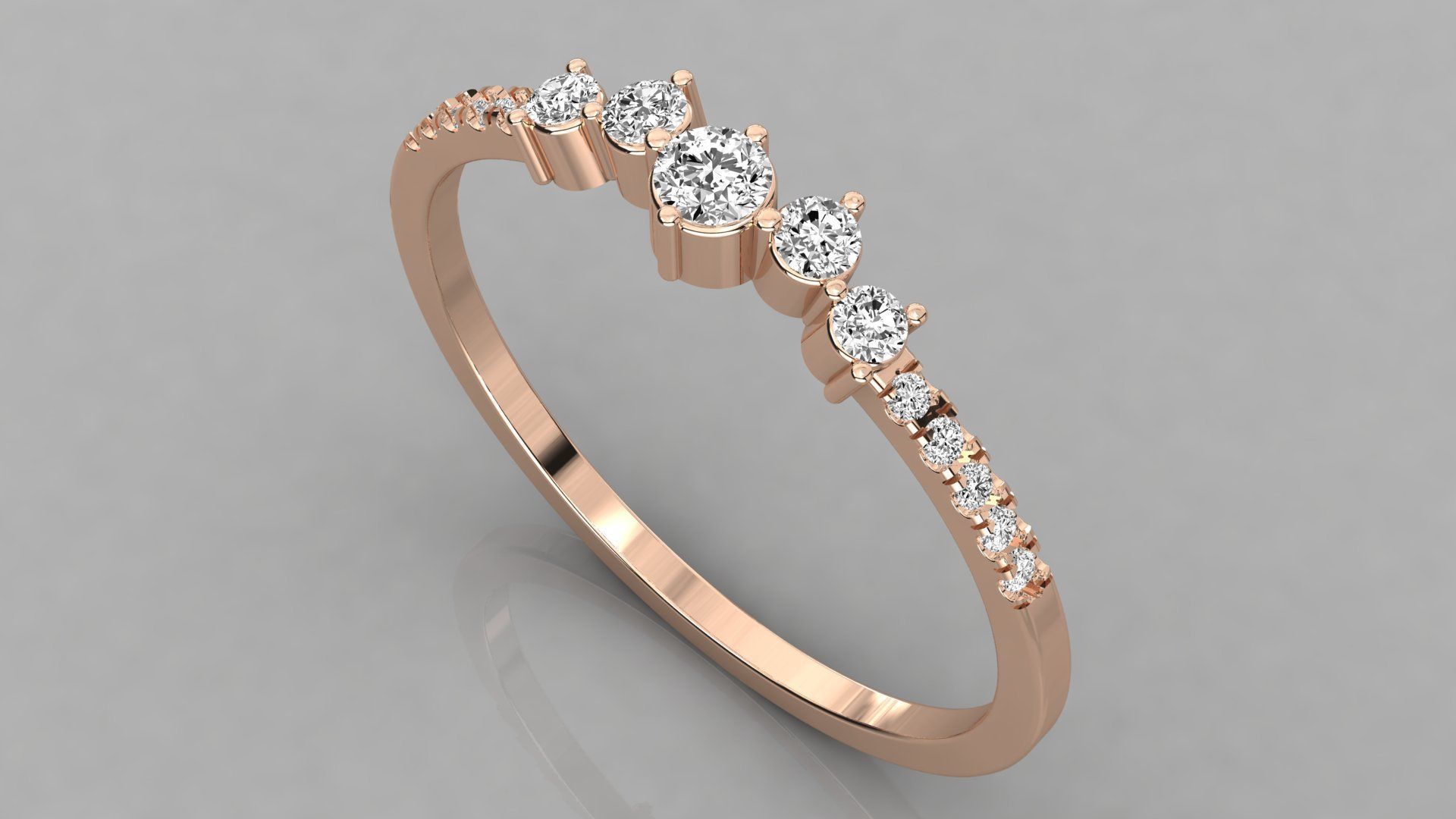Women solitaire ring 3dm stl render detail  3D print model_1