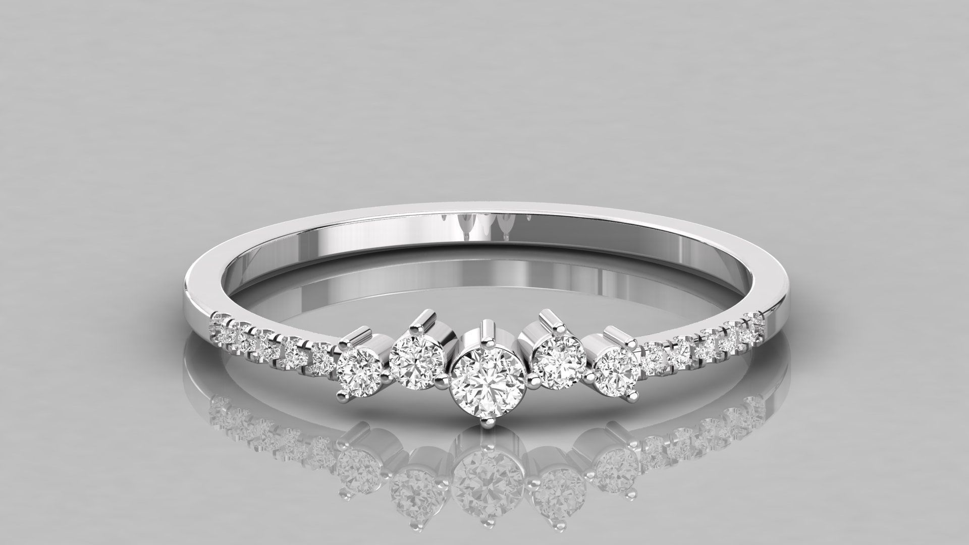 Women solitaire ring 3dm stl render detail  3D print model_7