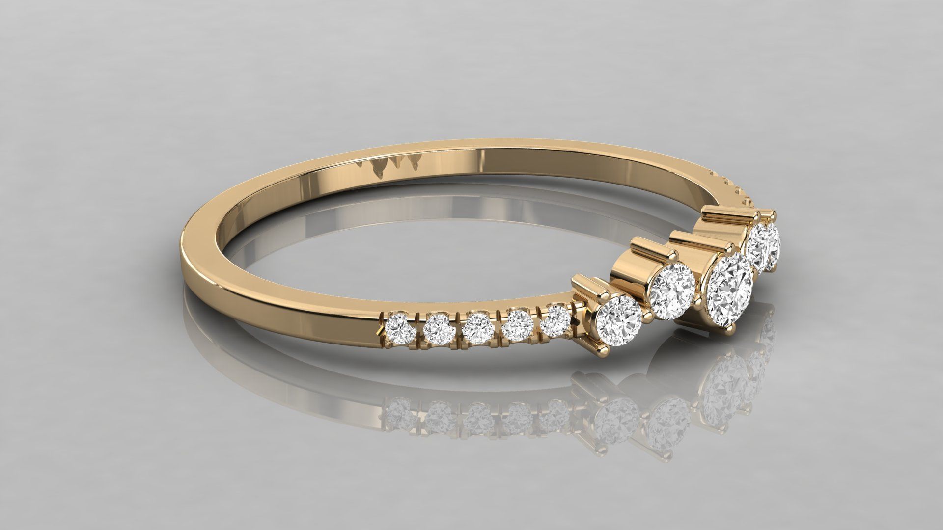 Women solitaire ring 3dm stl render detail  3D print model_3