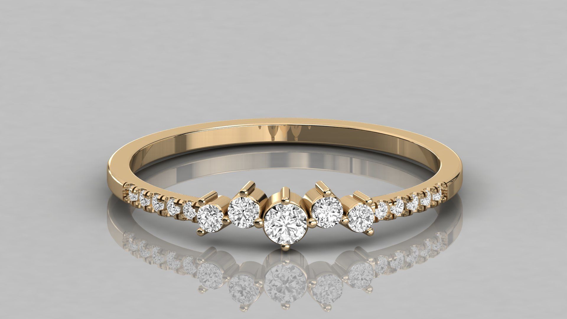 Women solitaire ring 3dm stl render detail  3D print model_8