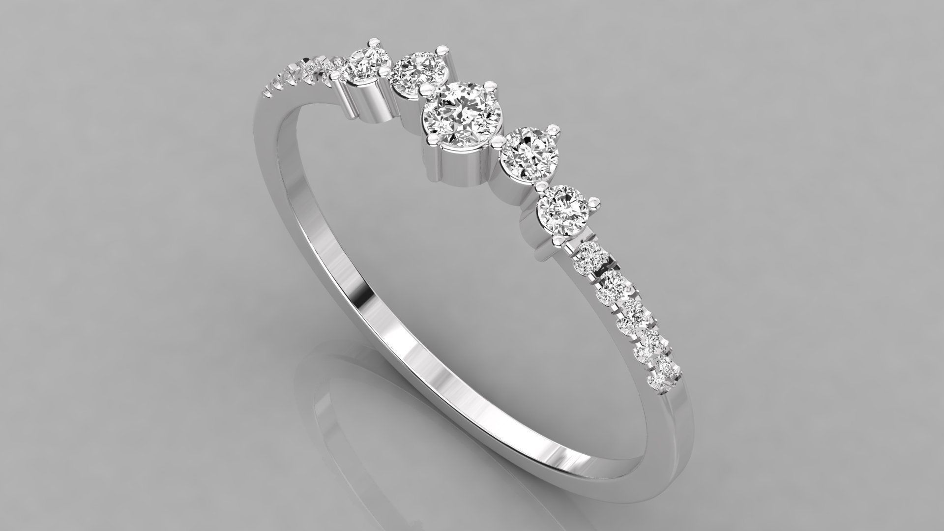 Women solitaire ring 3dm stl render detail  3D print model_5