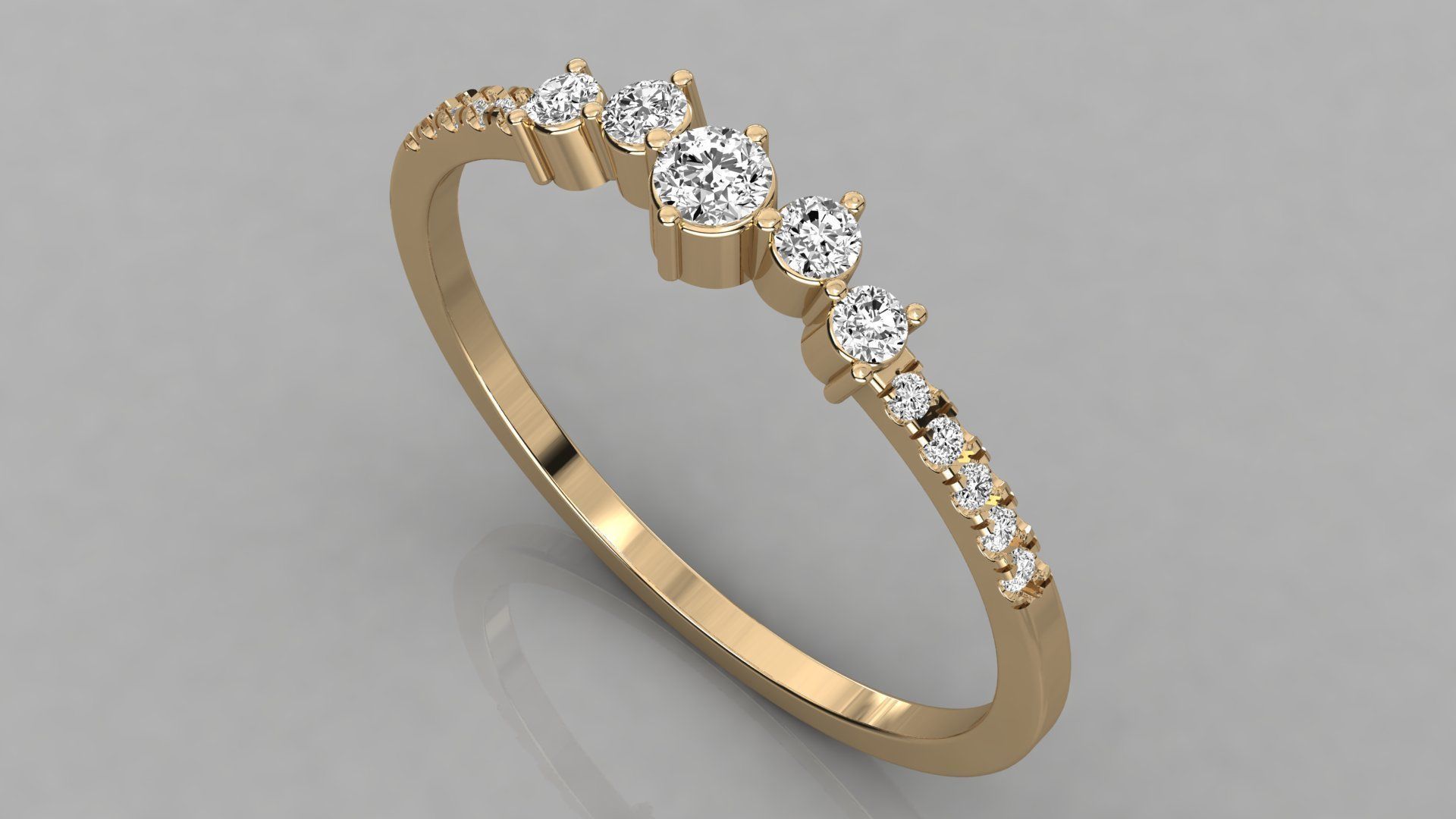 Women solitaire ring 3dm stl render detail  3D print model_6