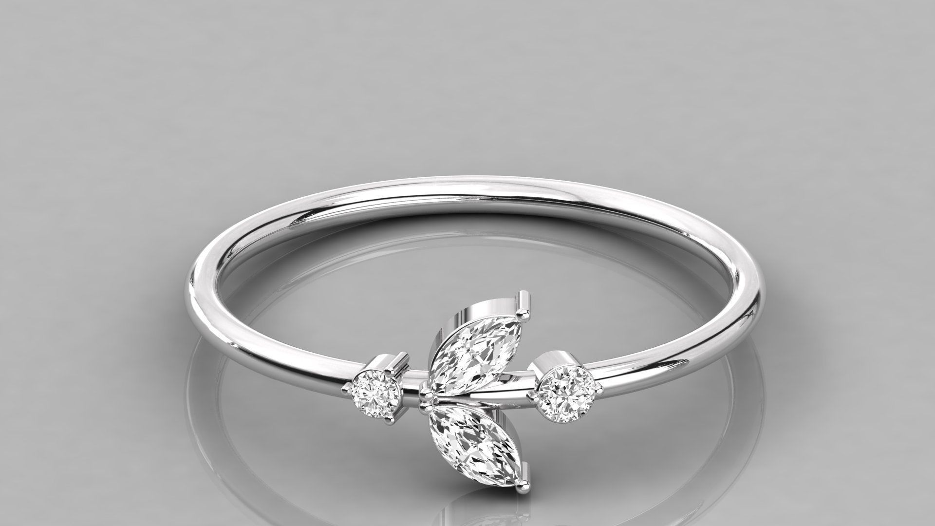 Women solitaire ring 3dm stl render detail  3D print model_7