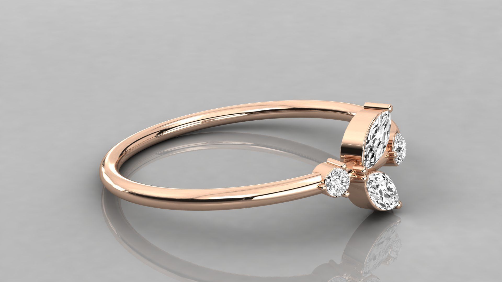 Women solitaire ring 3dm stl render detail  3D print model_4